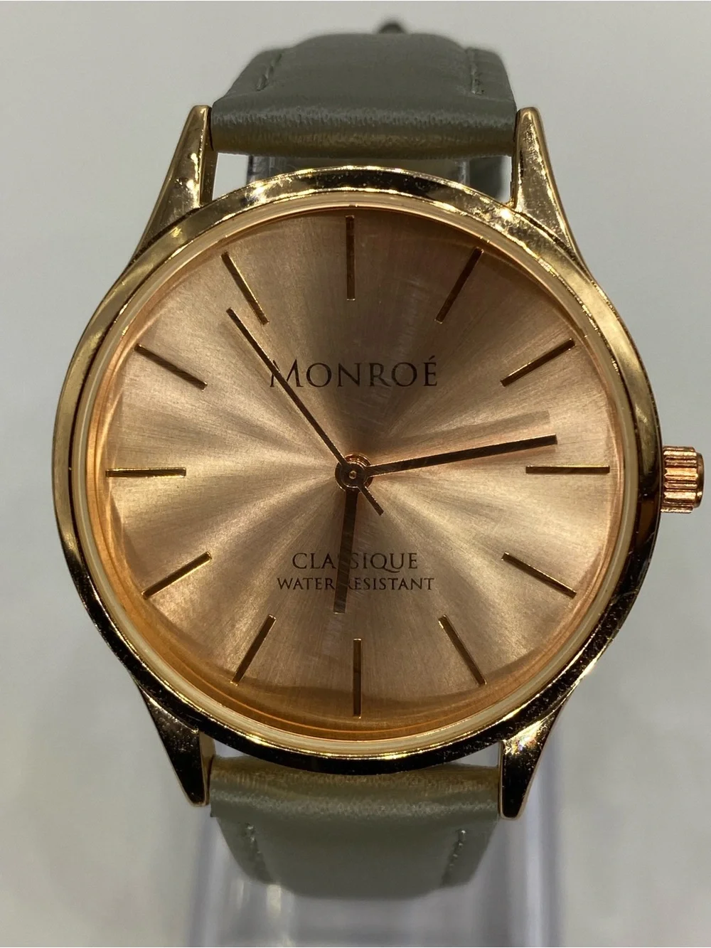 Men’s *** Monroe Classique Rose Gold Watch /  Olive Leather Strap ***